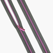 Load image into Gallery viewer, SD - Tula Pink Grey #5 Nylon Coil Zipper 3yds and 9 Pulls