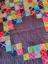 Load image into Gallery viewer, Bright colored pixel skull quilt