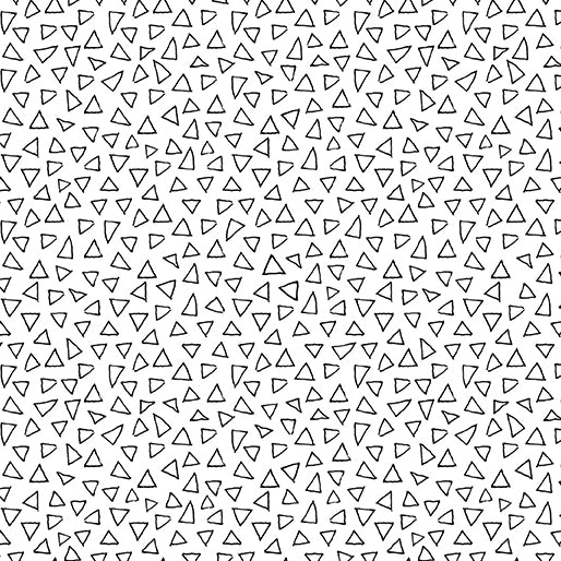 Frogtastic - Floating Triangles - White & Black - 1/2yd