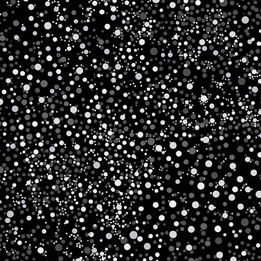Needle Stars - Stardust - Black & White - 1/2yd
