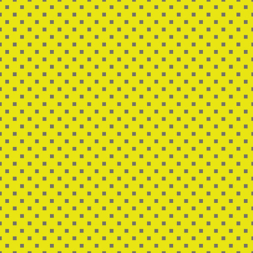 Dazzle Dots - Snazzy Squares Citron/Grey - 1/2yd