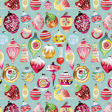 Load image into Gallery viewer, Magical Season - Vintage Ornaments - Turquoise/Multi - 1/2yd - PREORDER - APRIL 2026
