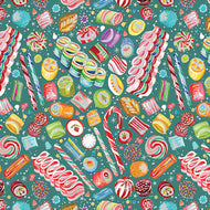 Magical Season - Magical Sweets - Teal/Multi - 1/2yd