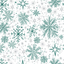 Load image into Gallery viewer, Magical Season - Snow Frost - White/Teal - 1/2yd - PREORDER - APRIL 2026
