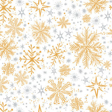 Load image into Gallery viewer, Magical Season - Snow Frost - White/Gold - 1/2yd - PREORDER - APRIL 2026
