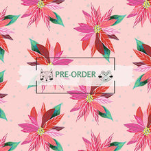 Load image into Gallery viewer, Magical Season - Painterly Poinsettia - Light Pink - 1/2yd - PREORDER - APRIL 2026
