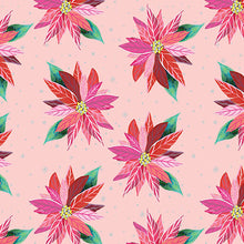 Load image into Gallery viewer, Magical Season - Painterly Poinsettia - Light Pink - 1/2yd - PREORDER - APRIL 2026
