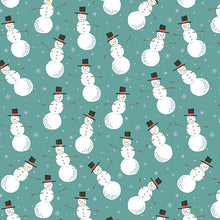 Load image into Gallery viewer, Magical Season - Merry Snowman - Medium Turquoise - 1/2yd - PREORDER - APRIL 2026
