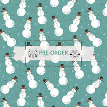 Load image into Gallery viewer, Magical Season - Merry Snowman - Medium Turquoise - 1/2yd - PREORDER - APRIL 2026
