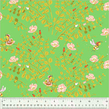 Load image into Gallery viewer, Heather Ross - Studio Edit -  Nanny Bee Green - 1/2yd - PRE-ORDER - JUNE 2025
