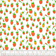 Load image into Gallery viewer, Heather Ross - Studio Edit - Strawberries White - 1/2yd - PRE-ORDER - JUNE 2025
