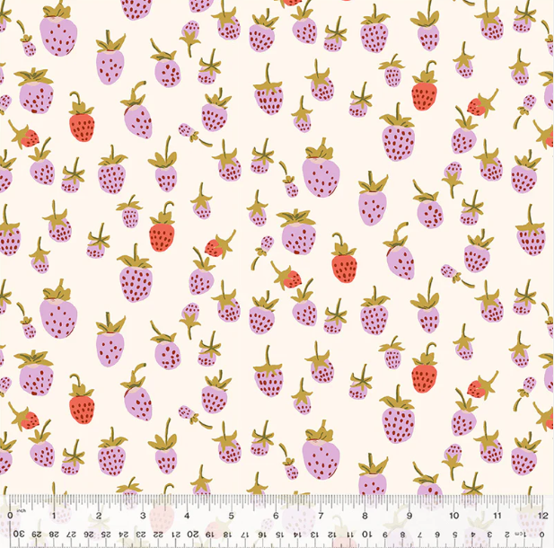 Heather Ross - Quilt Back - Lilac Strawberry - 1yd