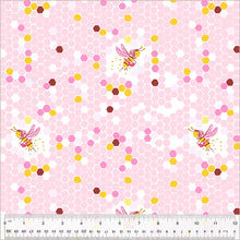 Load image into Gallery viewer, Heather Ross - Studio Edit - Hex Bee Pink- 1/2yd - PRE-ORDER - JUNE 2025
