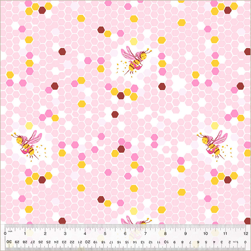 Heather Ross - Studio Edit - Hex Bee Pink- 1/2yd