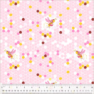 Heather Ross - Studio Edit - Hex Bee Pink- 1/2yd