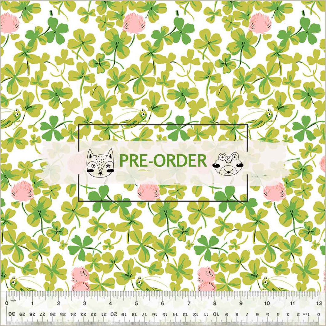 Heather Ross - Studio Edit -Cricket Clover Pink- 1/2yd - PRE-ORDER - JUNE 2025