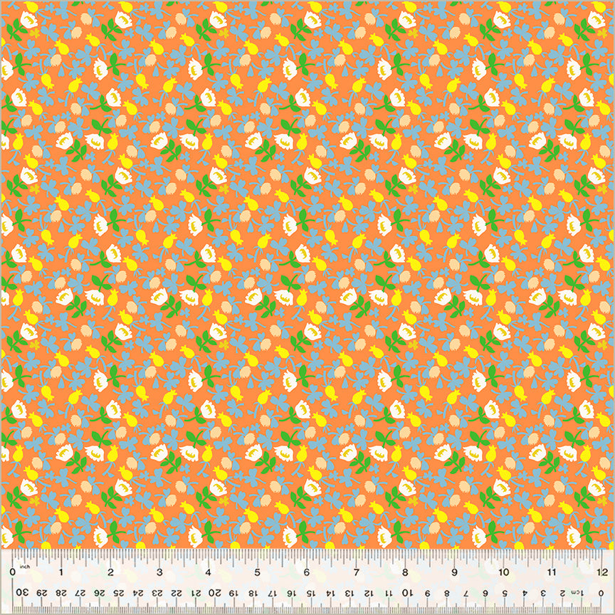 Heather Ross - Studio Edit - Calico Orange - 1/2yd