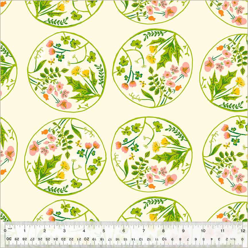 Heather Ross - Studio Edit - Floral Wreaths Cream - 1/2yd
