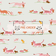 Load image into Gallery viewer, Heather Ross Favorites - Marching Cats - Cream - 1/2yd - PREORDER - JUNE 2026
