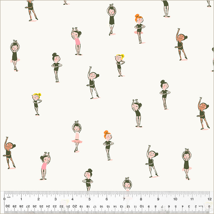 Heather Ross - Studio Edit - Ballerinas Cream- 1/2yd