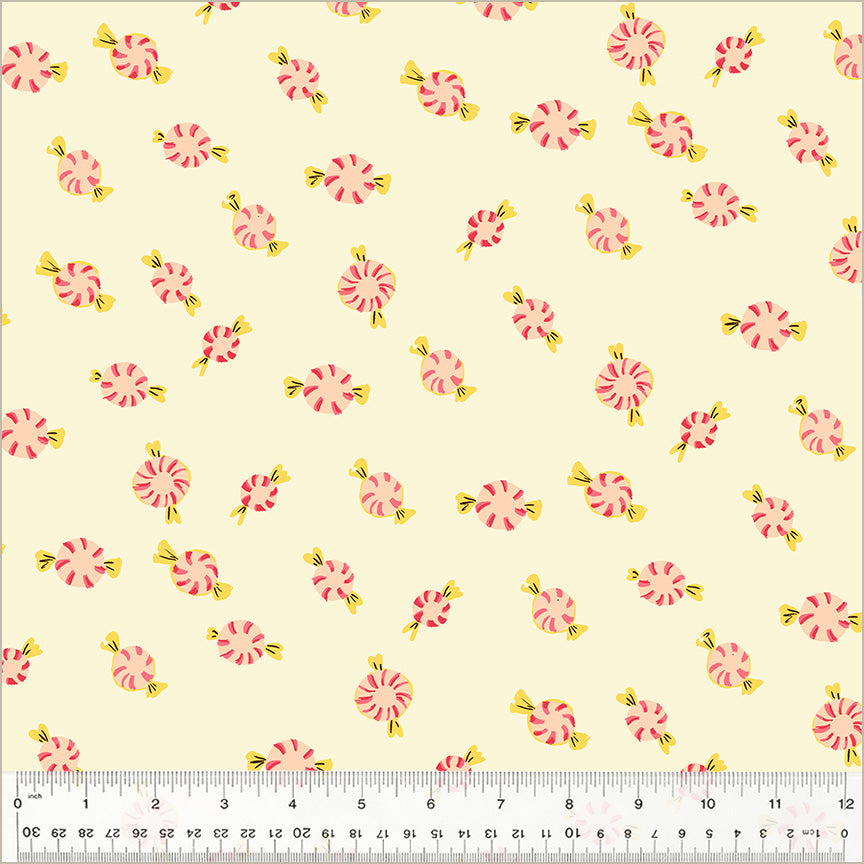 Heather Ross - Studio Edit - Peppermint Candies Cream - 1/2yd