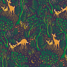 Load image into Gallery viewer, Heather Ross - Quilt Back - Midnight Night Visitor - 1yd
