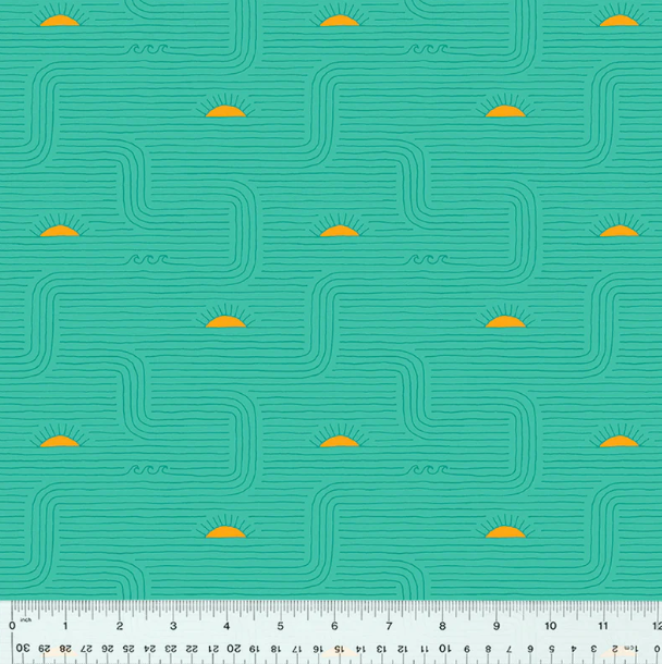 Summer Lovin' - Stripe - Turquoise - 1/2yd