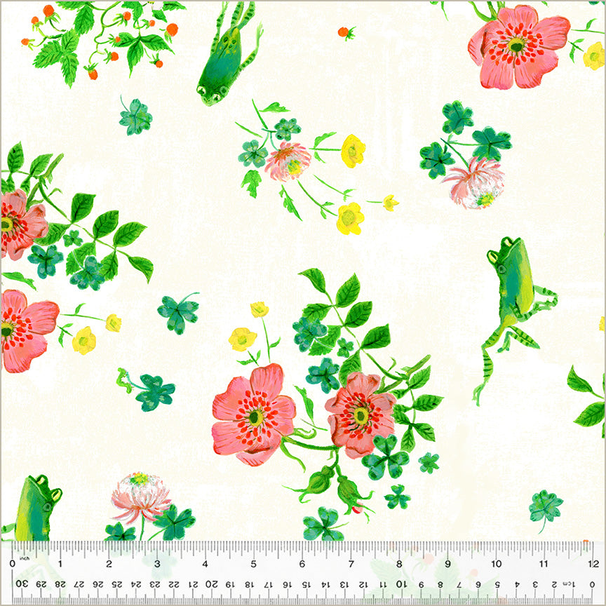 Heather Ross by Hand - Frog Spring White