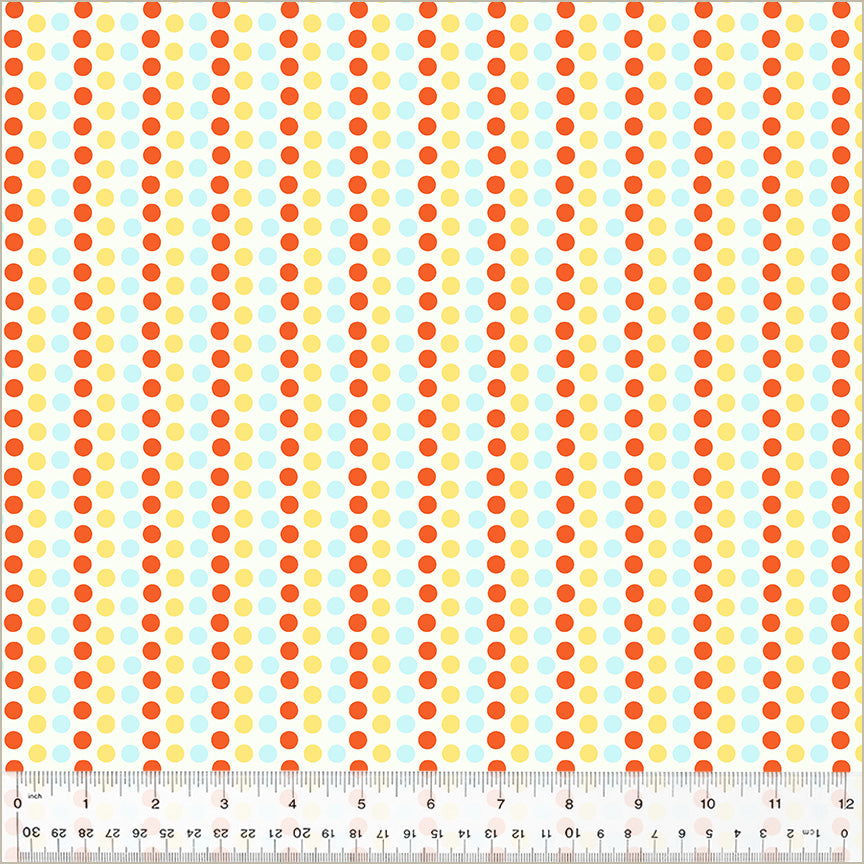 Heather Ross - Studio Edit - Dots Blue & Yellow - 1/2yd
