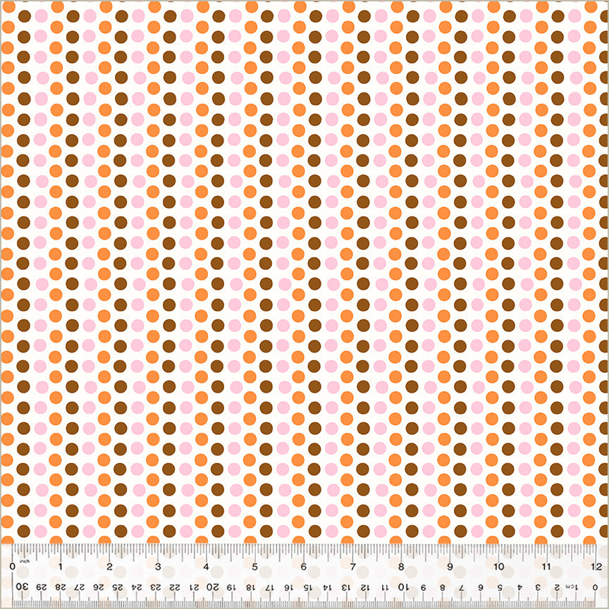 Heather Ross - Studio Edit - Dots Pink & Orange - 1/2yd
