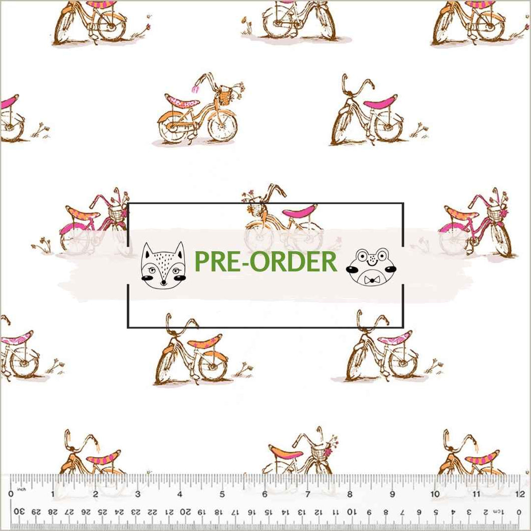 Heather Ross - Studio Edit - Dream Bike White - 1/2yd - PRE-ORDER - JUNE 2025