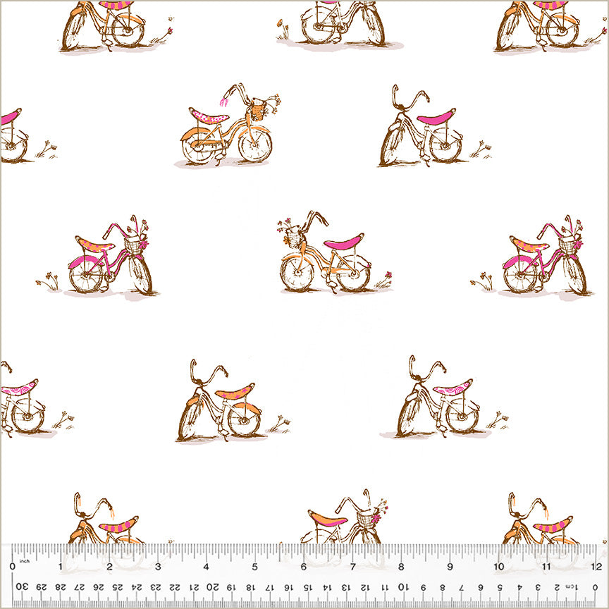 Heather Ross - Studio Edit - Dream Bike White - 1/2yd
