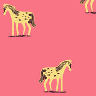 Heather Ross - Quilt Back - Hot Pink Wild Ponies - 1yd