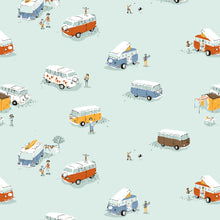 Load image into Gallery viewer, Heather Ross Favorites - Bus - Aqua - 1/2yd - PREORDER - JUNE 2026
