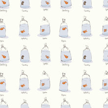 Load image into Gallery viewer, Heather Ross Favorites - Goldfishes in Bags - White - 1/2yd - PREORDER - JUNE 2026
