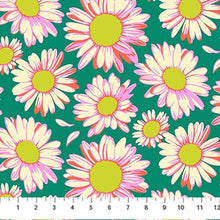 Load image into Gallery viewer, Daisy Crush - Sunshine Daisies - Emerald - 1/2yd
