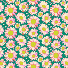 Load image into Gallery viewer, Daisy Crush - Sunshine Daisies - Emerald - 1/2yd
