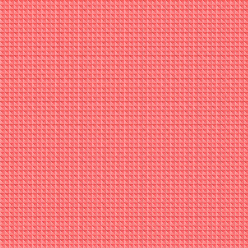 Live Boldly - 3D Grid - Coral - 1/2yd