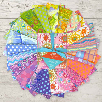 Sorbet collection by Kaffe Fassett of fat quarters is a beautiful collection of pastel florals and prints. It has a wonderful soft hand to the fabric. 20 different fabrics, each approximately 18