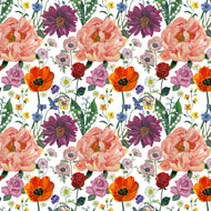 Pastoral Symphony - Happy Garden - Multi - 1/2yd