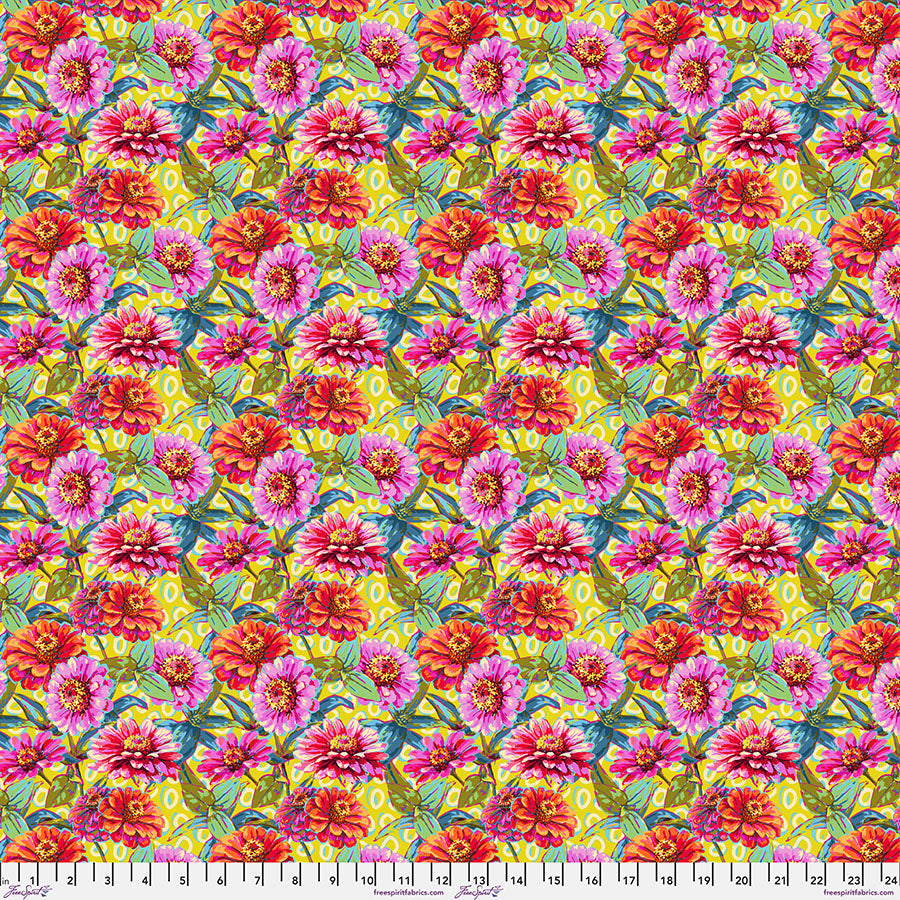 Festival - Small Zinnias - Green - 1/2yd