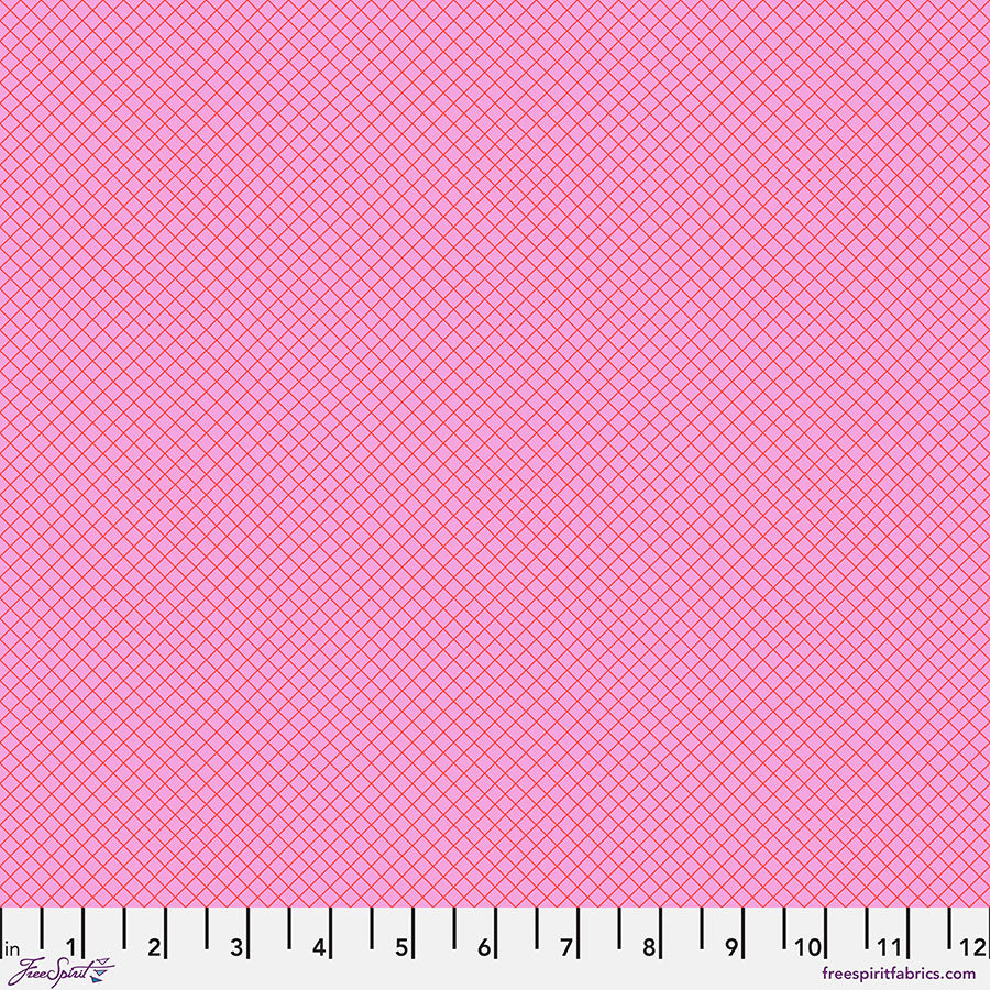 Tula Pink True Colors - On the Grid - Bubblegum - 1/2 yd
