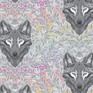 Tula Pink Graywork - Wolf of Pink Street - Fog - 1/2yd
