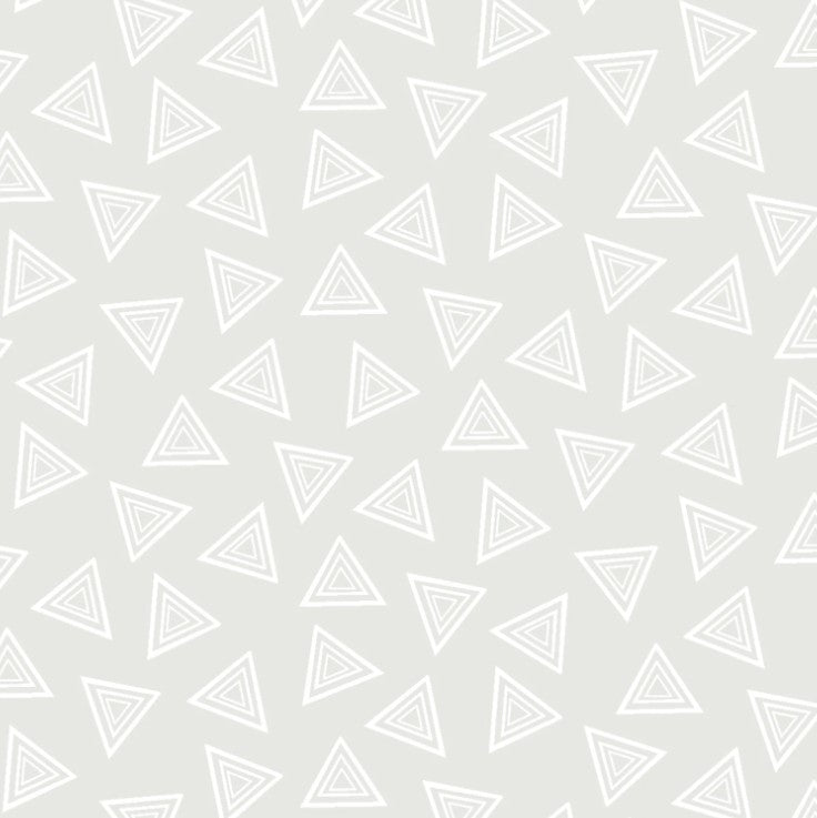 Triangles White on White - 1/2yd