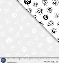 Load image into Gallery viewer, Jack-O-Lanterns White on White - 1/2yd
