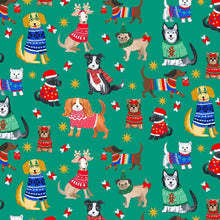 Load image into Gallery viewer, Santa's Little Yelper - Emerald - 1/2yd - PREORDER - JULY 2026
