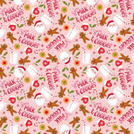 Jingle All The Way - Milk & Cookies - Peach - 1/2yd