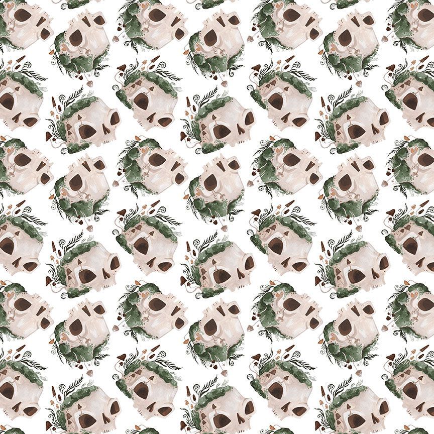 Goblincore - White Mossy Skulls
