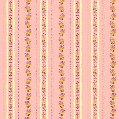 West Hill - Pink Floral Strip (52880-19)