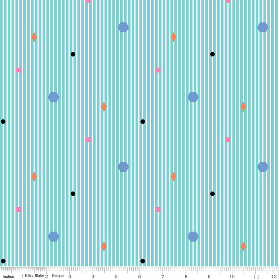Colour Wall - Stripe Aqua (C11591-AQUA)